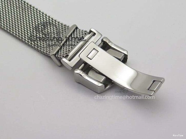 MIROTIME 0130 Portofino SCHAFFHAUSEN SS MKF 1:1 Best Edition White Dial On Mesh Bracelet A TravelReady 7341